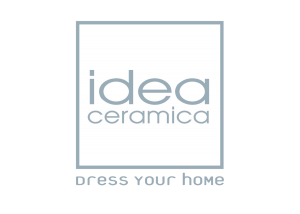 Logo raffigurante la marca Idea Ceramica. Il logo ha una trasparenza del 40%