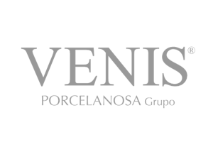 Logo raffigurante la marca Venis Porcellanosa. Il logo ha una trasparenza del 40%