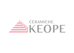 Logo raffigurante la marca Ceramiche Keope. Il logo ha una trasparenza del 40%