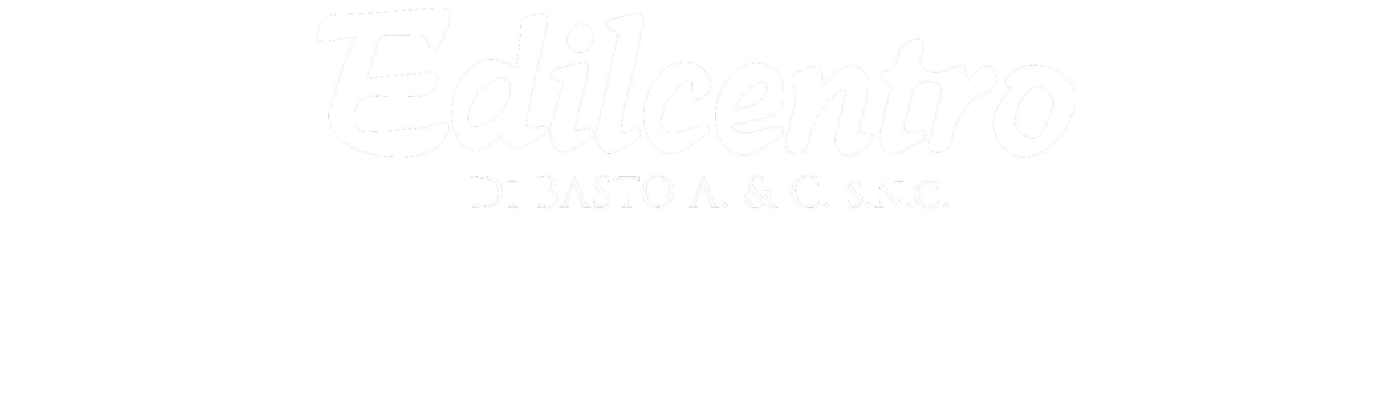 Logo raffigurante il brand Edilcentro di Basto. Il colore è bianco